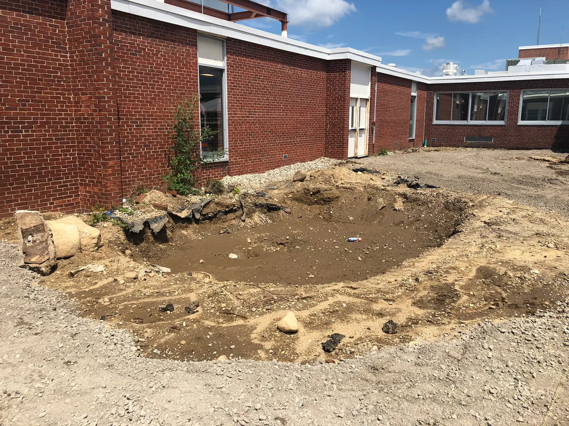 Jericho High School Koi Pond in Jericho, NY before construction