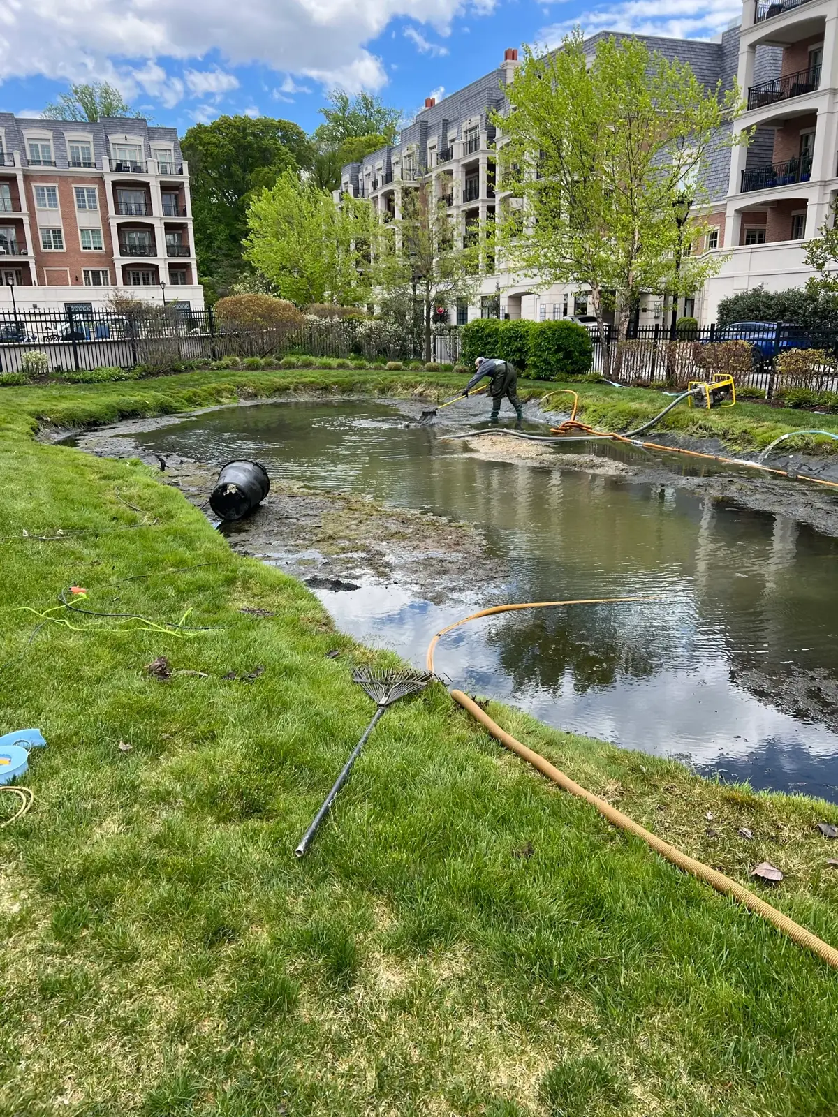 Drainage work on a Long Island property by Scott Anderson Design.