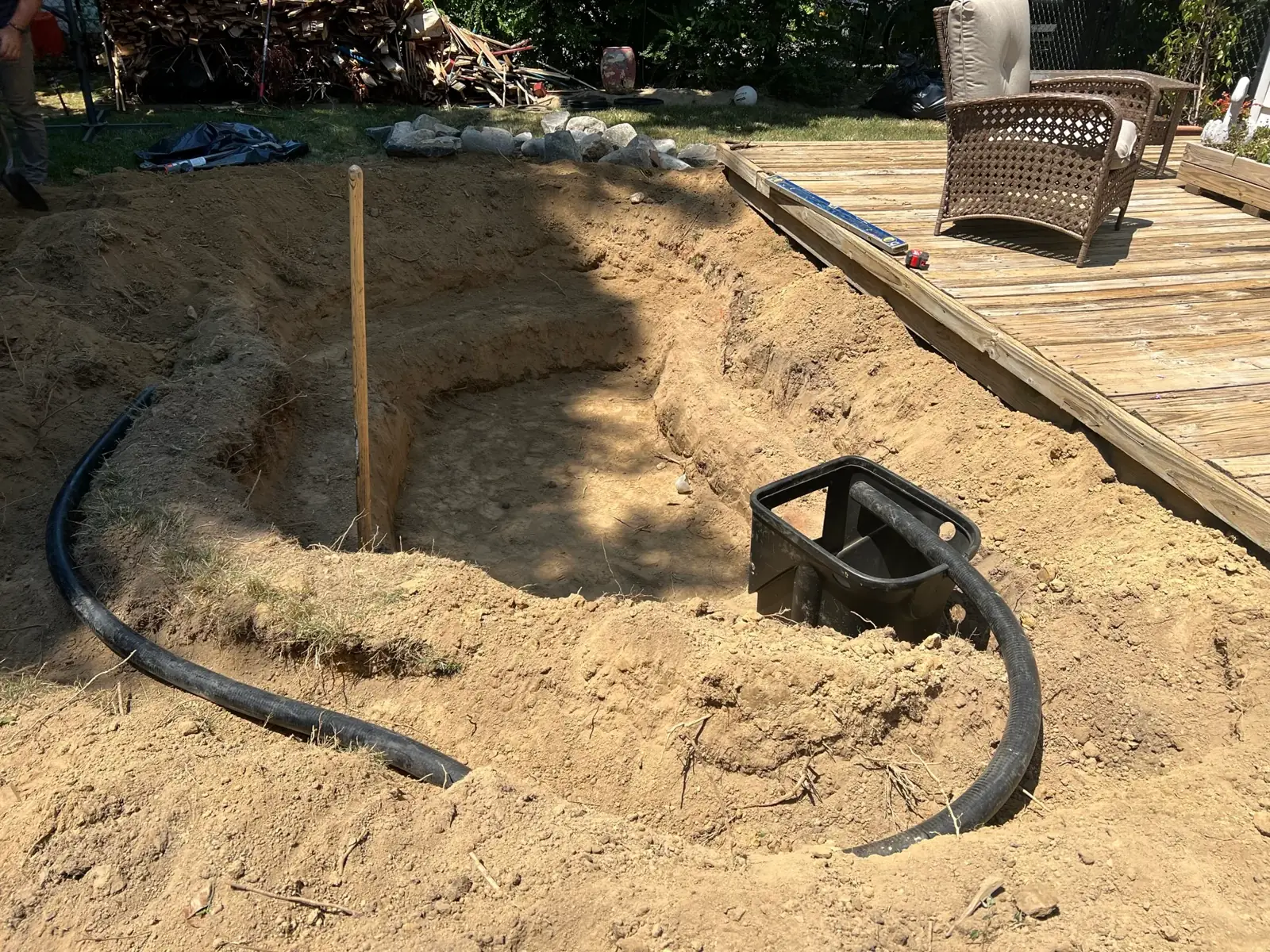 A drainage project on a Long Island property by Scott Anderson Design.