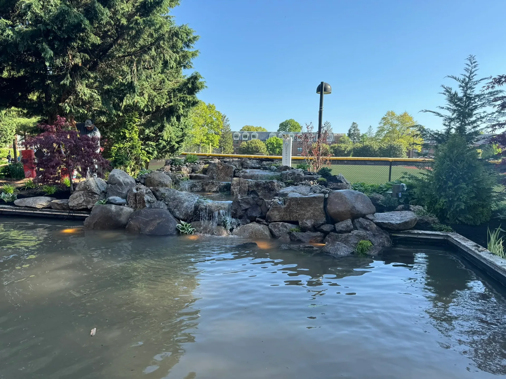 Adelphi University Waterfall in Garden City, NY