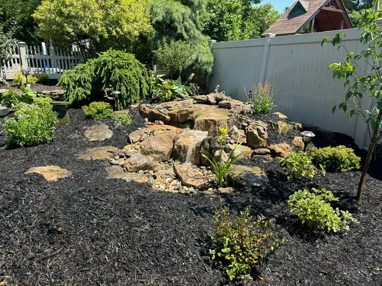 Boulder set waterfall